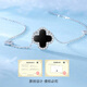 LAOLATU four-leaf clover platinum necklace for women PT950 platinum 2025 new Chinese Valentine's Day gift for girlfriend and wife PT950 platinum four-leaf clover set chain black agate