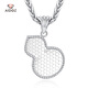 Aido Diamond Premium Platinum Gourd Pendant Women's Fashion pt950 Platinum Fulu Pendant Small Edition Pendant Weight 1.3-1.5 Grams + Delivery Silver Chain