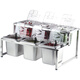 XMSJ Commercial Edelstahl-Gewürzbox Set Sauce Tischkaste Integrierte Multi-Grid-Materialbox Diping Tisch Küchenküche Gewürzbox Zutaten Box Set I-9923 0ml