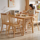Aibiju all solid wood dining table small apartment home dining table rectangular rice table rubber wood log color 1.2 meters single table
