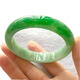 Ice waxy sun green jade bracelet Laokeng floating green square ice seed green imperial concubine gift female jade bracelet No. 56