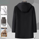 DK High-End-Herrenhäuser-Wollmantel Herren Winter mit mittlerer Länge doppelseitiger Wollwehrtermine verdickte Liner Wollmantel Schwarz XL 180