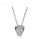 DL 1998 Fat Donglai same style pt950 platinum pendant necklace silver 18 necklace couple men and women fashion leopard head necklace + pendant (men's style)