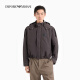 阿玛尼（ARMANI）/25春季新款男士可拆连帽立领短款夹克外套 U1098-灰棕色 S 46 (：120-130斤)