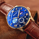 Wokai fully automatic movement mechanical men's watch high-end calendar quartz watch men's trendy fashion watch men's watch fashionable blue face