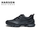 Hazen first layer cowhide men's shoes genuine leather men's business casual leather shoes high-end comfortable soft sole genuine leather sports running shoes black 41 (255mm)