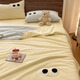 Enxing summer cream style machine washable cotton summer cool quilt set of three or four pieces for student dormitory single solid color thin air-conditioned quilt washed cotton-big eyes summer quilt milk yellow small blue grid children's summer quilt-100x150cm