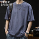JEEP SPIRIT Jeep short-sleeved T-shirt men's summer bamboo cotton tops trendy brand casual T-shirt men's dark gray XL JEEP SPIRIT Jeep short-sleeved T-shirt men's summer bamboo cotton tops trendy brand casual T-shirt men's dark gray XL
