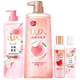 Lix white peach jasmin shampoing moelleux 470g + douche gel 690g + package de voyage 100gx2 style de parfum aléatoire