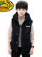 Little Yellow Duck Boys Cotton Vest Spring and Autumn 2025 New Autumn and Winter Medium and Large Children Boys Style Down Vest Black H026 Vest 120 120cm120cm