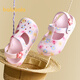 Balabala Kinderschuhe Kinderloch Schuhe Nicht-rutsche Mädchen Sandalen 2025 Sommer neue Schuhe süße Blumenrosa 60010 17 Innere Länge 17 cm geeignet für Fußlänge 16 cm