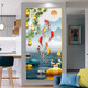 
New Chinese style porch background wall decorative painting and painting crystal porcelain mural Jiuyu picture corridor vertical single painting TXMG11162 70*140 wall width 90-100cm texture silver aluminum composite