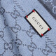 GUCCI-Schal, Unisex, Logo, Jacquard, wendbar, Wolle, Quastenschal, chinesischer Valentinstag, Blau/Grau, 411115 3G200 1369