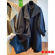 Tilotina European and American style large size 300 Jin [Jin equals 0.5 kg] Casual coat coat for women British windbreaker mid-length spring and autumn top for women loose black M 90-120 Jin [Jin equals 0.5 kg]