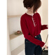 Camisa de base cálida de terciopelo de medio tiempo empalmado con encaje de Manlan para mujeres en otoño e invierno Nuevo diseño Sense Slim Camiseta Top W833 Off-White [Velvet de desarrollo cálido] XL recomendado 115-130Jin [Jin equivale a 0.5 kg]
