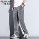 Woodpecker (Tucano) Casual Hosen für Männer 2025 Neue Modemarke Straight Loose Herren Hosen Tennis Weitbein Männer Long Hosen Herren Sommer-Dünnmodell HJ1048 Hellblau XL [Größe 31-32]