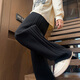 Dingfengbaoluo casual pants men's autumn drape loose straight pants trendy wide-leg sweatpants DFK28 black XL