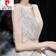 
Pierre cardin 2025 spring new champagne color small evening dress celebrity temperament banquet host dress can usually be worn light champagne color XS