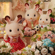 Familles sylvaniennes Version japonaise de Chocolate Bunny Brother Play Girl Girl Toy Doll Set Gift pour enfants