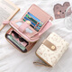 Tuzun Einfache und niedliche Kätzchen Japanische Frauenschnalle-Wechsel-Position Handgurt für Frauen mit multifunktionaler kurzer Brieftasche Brieftasche Milch Tee Farbe für Frauen