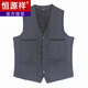 Hengyuanxiang middle-aged and elderly vest men's spring and autumn thin suit vest daddy suit middle-aged casual vest pocket vest jacket single vest military green 2XL