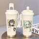 Genshin Impact Naxida thermos cup male and female students straw sports water cup high-value double-drink coffee cup BXAB15940 Princess Food grade stainless steel inner liner-520ML with lanyard