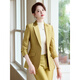 Purple striped blazer women's long-sleeved high-end host professional suit temperament suit formal manager work clothes gold suit + pants L (recommended 100-110 Jin Jin equals 0.5 kg)
