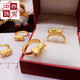 Zhongchi Gold Pixiu Ring 999 Pure Gold Couple Ring Leather New Style Transfer Bead Tail Ring Female Personalized Pure Gold Ring No. 8 1.45-1.55g