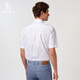 HazZYS Men's Clothing 2025 Summer New Casual Puppy Logo Oxford Spun Loose Short Sleeve Shirt Men's ATCZK1CBX99 White WT L (175/96A 48)