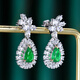 HEEKAIYI Emerald Gemstone Earrings Women's Diamond Earrings Luxury Jewelry Chinese Valentine's Day Birthday Gift for Wife and Girlfriend Selected Emerald Gemstone Earrings 1.4 Carats
