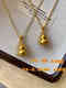 Senyong Gold Store's same style Fulu ancient sand gold gourd necklace pendant for women when the time comes to turn diamonds 18k versatile pendant Chopin chain 45cm ancient sand gold gourd