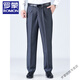 Romon Comfort Men's Leisure Pants in Fall and Winter Middle-aged and Elderly Loose Straight Pants for Men Thick High Waist Deep Crotch Daddy's West Pants 16817 Micro-Stretch Thick 29 (2.2 feet waist)