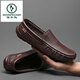 
Woodpecker men's shoes new breathable bean shoes men's genuine leather hollow casual leather shoes lazy shoes one foot kick hole shoes driving shoes black breathable (9901) 38 standard leather shoes size