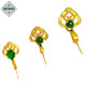Nanzhi inlaid jade top bead 18K gold pendant buckle beeswax amber crystal buckle Au750 hanging buckle accessories melon seed buckle medium straight clip