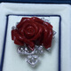 Zhaohao Coral Pendant Three-dimensional Rose Pendant by Famous Artist Mikawa Mingbeng