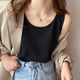 
Yu Zhaolin (YUZHAOLIN) suspender vest women's base cover for breast-covering suit inside and can be worn with versatile tops sleeveless T-shirt spring and summer black