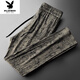 Playboy (PLAYBOY) light luxury high-end smooth flowing retro ice silk acetate pants anti-wrinkle sports sweatpants men's loose straight-leg casual pants 9892 #华 M [90-110Jin[Jin equals 0.5 kg]]
