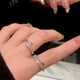 Hua Youxin Persimmon Silver Double Layer Open Ring Women's Niche Design Zircon Ring Index Finger Ring Women's Fashion Personalized Tail Ring Silver Cross Line-Open Ring