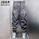 JEEP SPIRIT吉普牛仔裤男春夏季美式复古哈伦裤子男士束脚长裤 复古蓝 XL