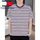 Tommy Hee Kelly Tommy's Men's с коротким рукавом-футболкой летняя модная брендская полоса тяжелая футболка с тяжелой круглой шеей повседневной универсальной одежды Мужчины 9906 Khaki 2xl
