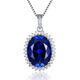 Princess Kuang Yi Oval Tanzanite Sapphire Necklace Pendant Children's Pendant Clavicle Luxurious Sterling Silver Versatile Colored Treasure Does Not Fade White Gold (Main Stone 15X20mm) No Chain