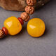 Zhenlixin Natural Chicken Fat Yellow Old Type Beeswax with Beads Buddha Beads Single Bucket Beads Bracelet Accessories Star and Moon Bodhi Vajra Accessories Chicken Fat Yellow Old Type (Free Coconut Shell Spacer with Order) 10mm 1 Piece