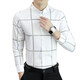 Cool Law Spring and Autumn Long Sleeve Shirt Men's Lined Casual Shirt Men's Long Sleeve Shirt Top Clothes Base Shirt Men's Clothes 9922 White 2XL