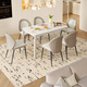 Gujia Home Cream Style Mattestisch Tisch kleiner Haushalt Esstisch Esstisch Rock Tisch DS7170T [Experte] 1,4 m Esstisch + Eigelb Stuhl *4
