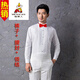 稻草人 男士演出礼服衬衫舞台表演红歌大合唱团男长袖白色修身衬衣伴郎 白色 长袖+领结 43