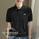 Nike (NIKE) large-size women's men's T-shirt 2025 summer sportswear breathable loose comfortable jogging casual short-sleeved polo shirt FN3895-010/low-key black/large S