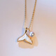 Junbu 18K gold natural mother-of-pearl Japanese Akoya seawater pearl pendant clavicle chain mermaid tail necklace I will have you for the rest of my life 18K gold fish tail + pearl pendant (free silver chain) 7-7.5mm