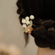 Dai Yan's new Chinese style wooden hairpin with tassels, ancient style hairpin, rose hairpin, ancient style hairpin, flower headdress, Hanfu hair accessories, lily of the valley style hairpin