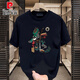 
Piercadan National Trend Heavy Cotton Short-Sleeve T-Shirt Men's 2025 New Loose and All-Match Round Neck Top for Men Black [K963 Lion Dance] S S Recommended 90-100Jin [Jin equals 0.5 kg]