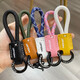 CTRLEND exquisite leather braided keychain handmade leather rope key pendant for men's keychain couple car key hanging decoration leather braided rope [black]